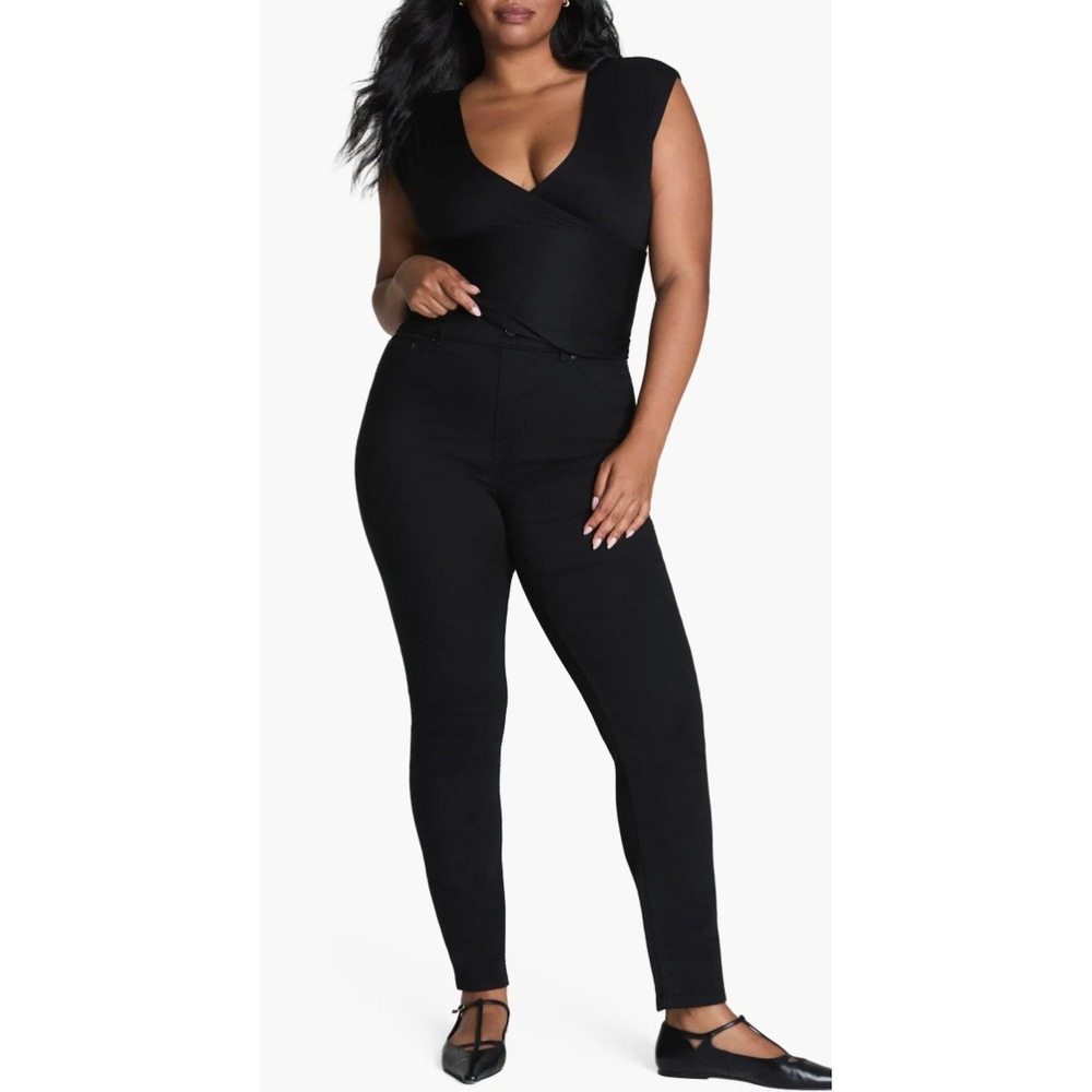 Spanx Black Skinny Jeans High Rise Stretch Denim Pants Womens Size Medium